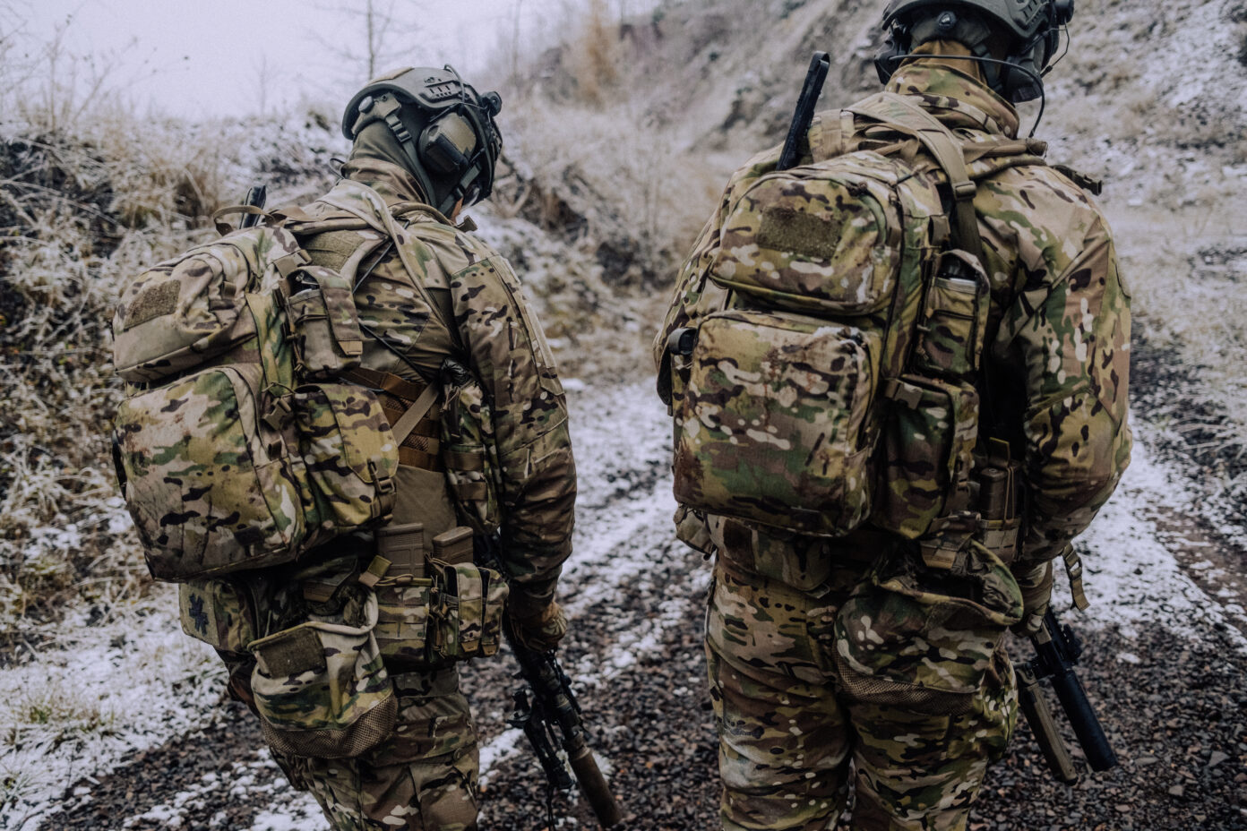 soldiers with ambush backpacks